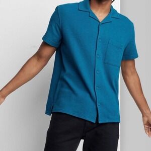 Original Use Short Sleeve Button Down Shirt Mid Weight Knit Mens XXL NEW